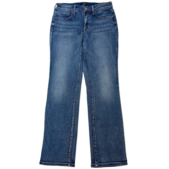 NYDJ Marilyn Straight Jeans Cool Embrace Denim Classic Medium Wash Romance 6P - Picture 4 of 16